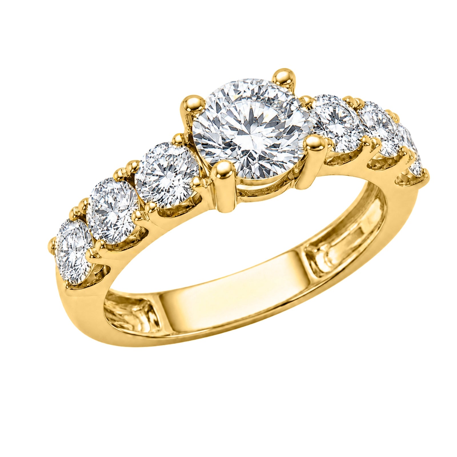 3.00 Carat T.W. Round-cut Lab Grown Diamond (F/VS+) 14K Gold Fashion Ring