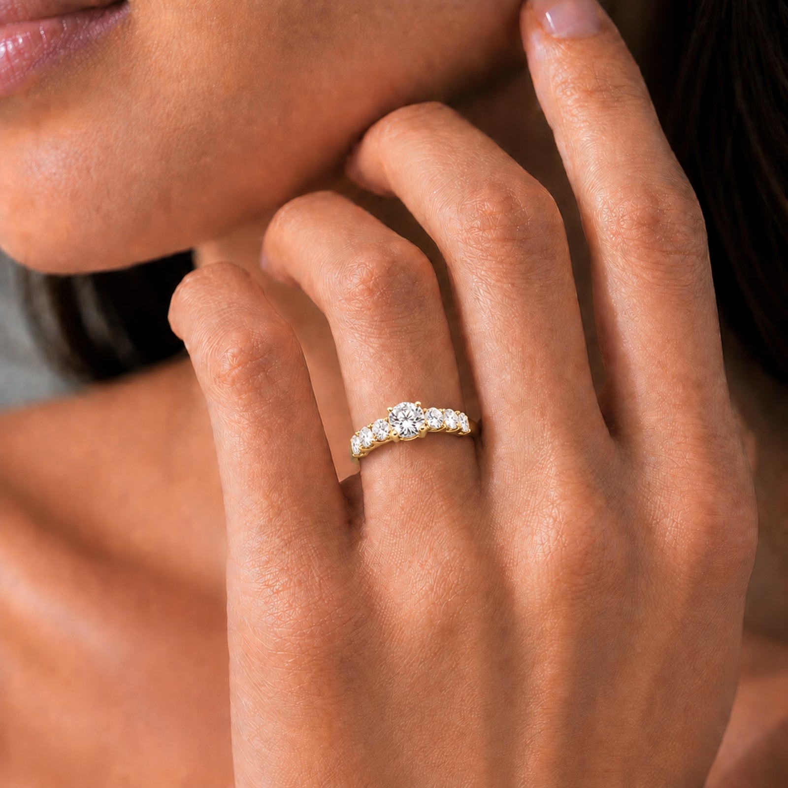 3.00 Carat T.W. Round-cut Lab Grown Diamond (F/VS+) 14K Gold Fashion Ring