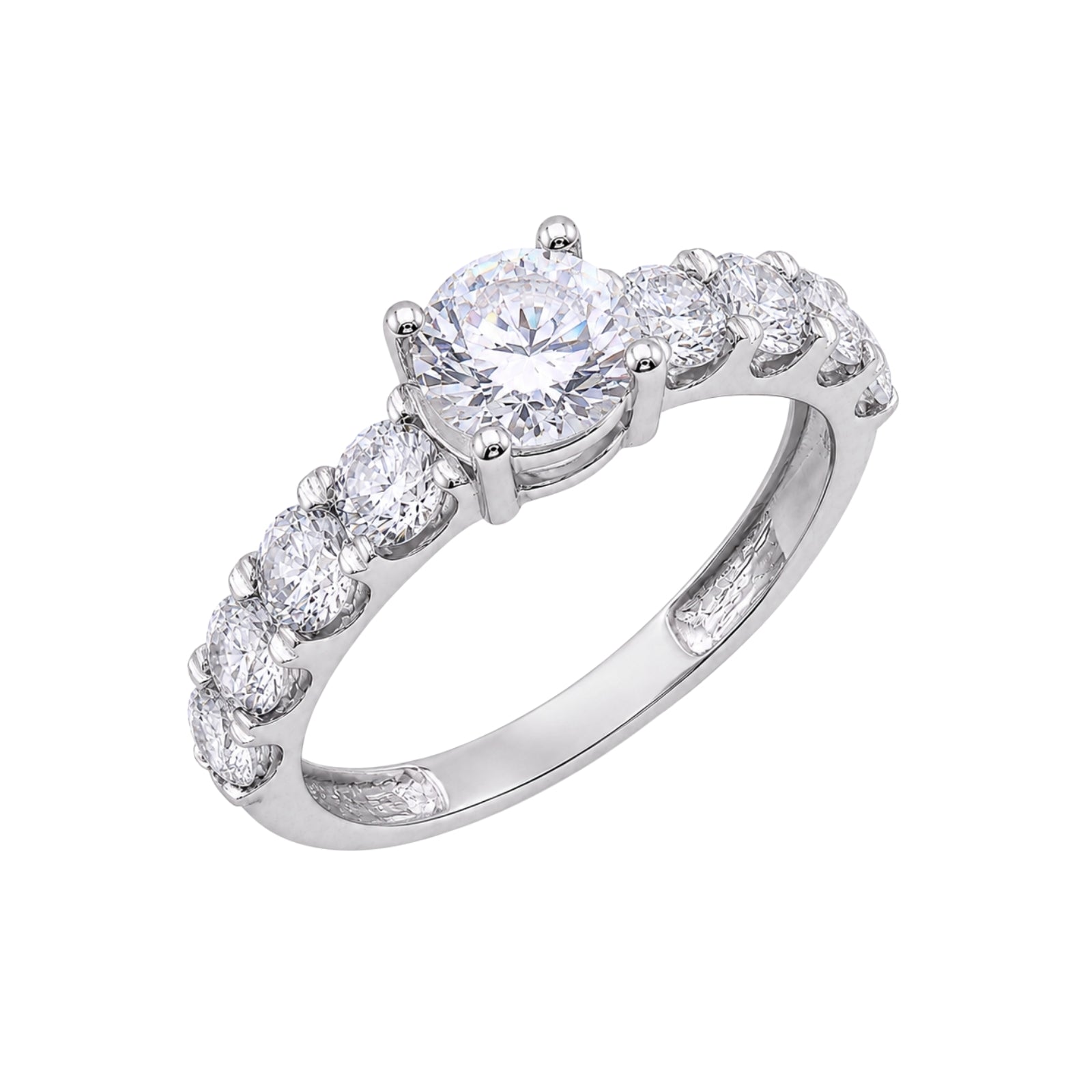 2.00 Carat T.W. Round-cut Lab Grown Diamond (F/VS+) 14K Gold Fashion Ring