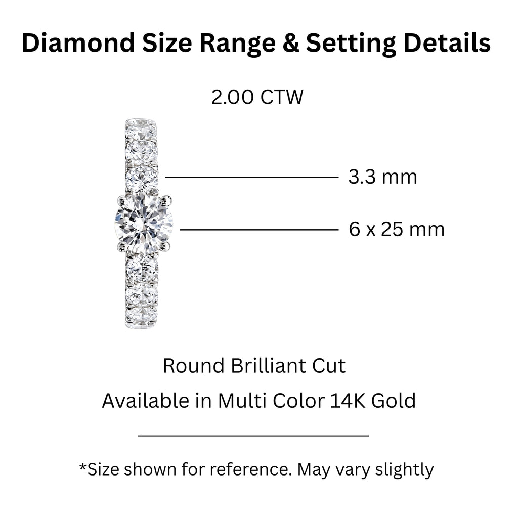 2.00 Carat T.W. Round-cut Lab Grown Diamond (F/VS+) 14K Gold Fashion Ring
