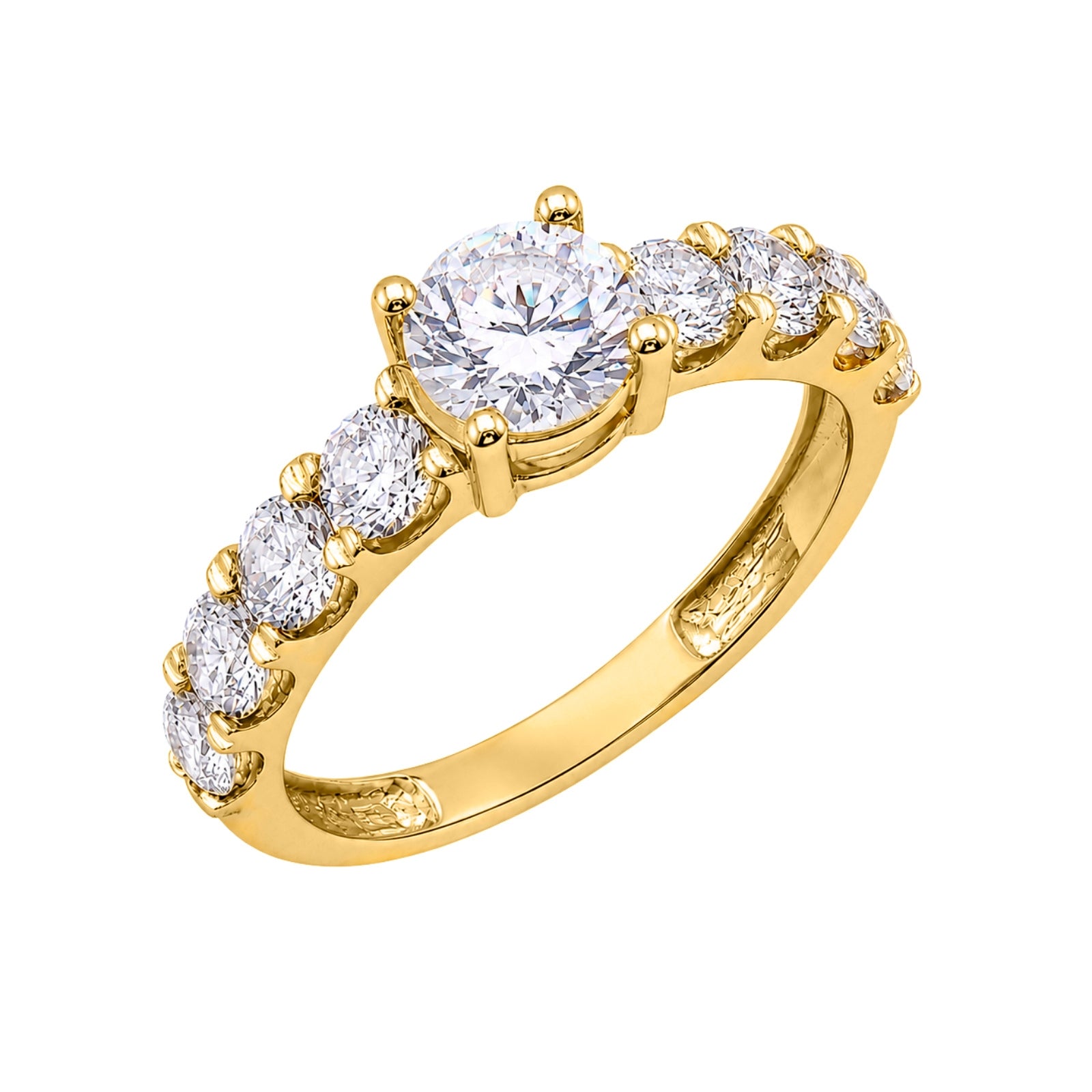 2.00 Carat T.W. Round-cut Lab Grown Diamond (F/VS+) 14K Gold Fashion Ring