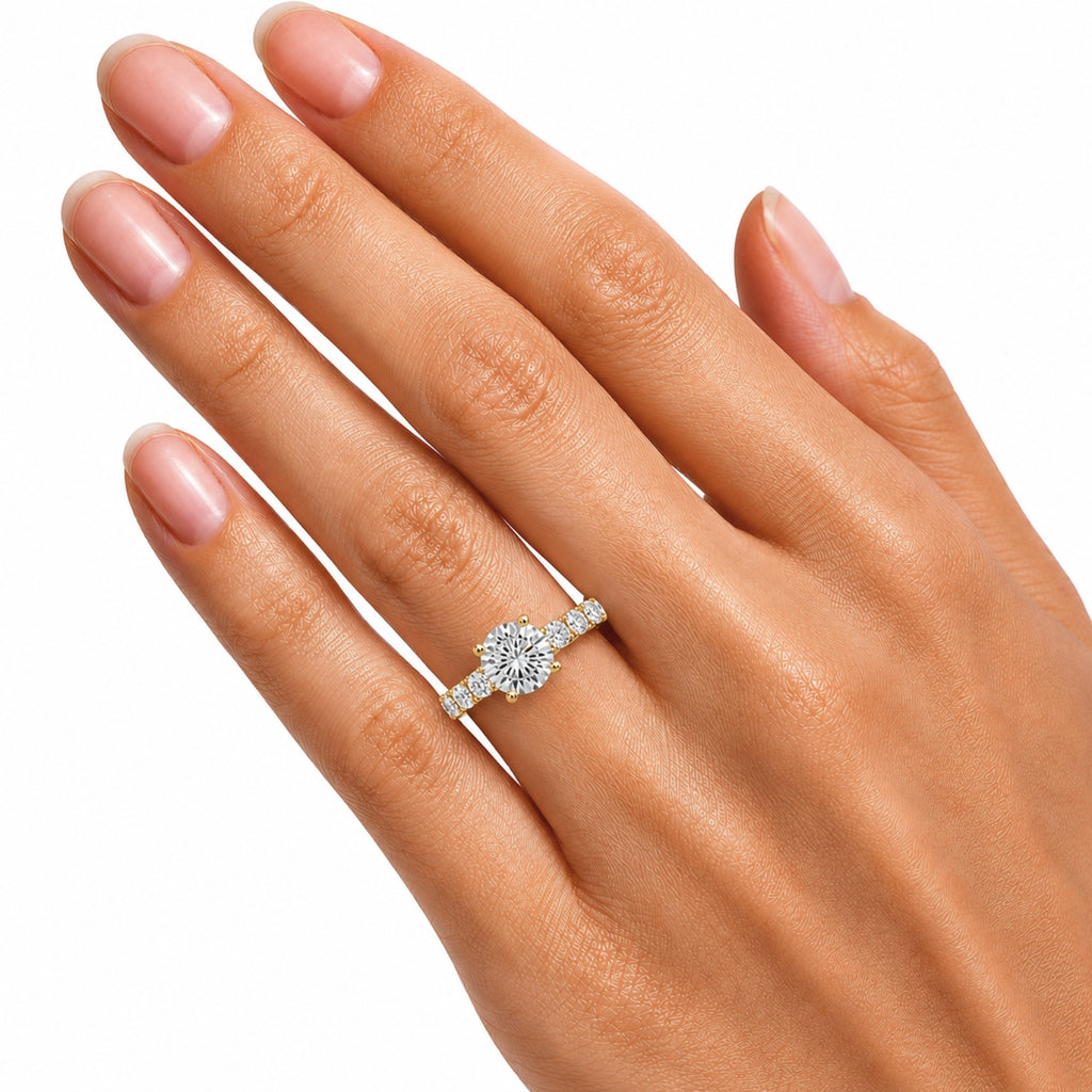 2.00 Carat T.W. Round-cut Lab Grown Diamond (F/VS+) 14K Gold Fashion Ring