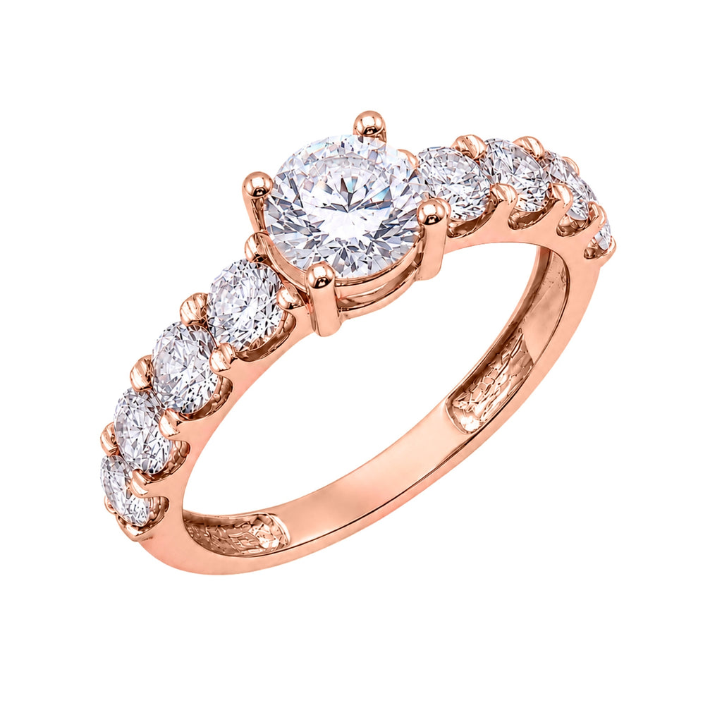 2.00 Carat T.W. Round-cut Lab Grown Diamond (F/VS+) 14K Gold Fashion Ring