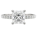 1.50-4.50 Carat T.W. Princess and Round-cut Lab Grown Diamond (F/VS+) 14K Gold Solitaire Band Ring