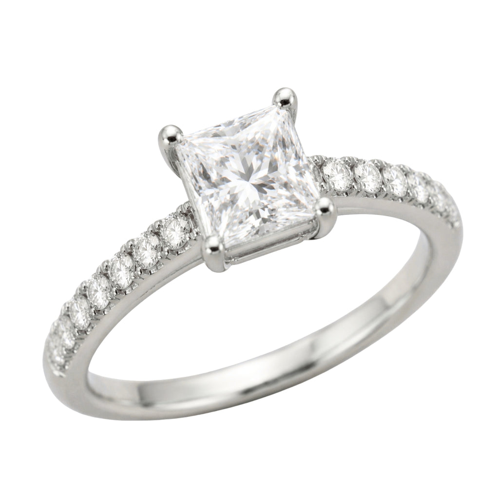 1.50-4.50 Carat T.W. Princess and Round-cut Lab Grown Diamond (F/VS+) 14K Gold Solitaire Band Ring