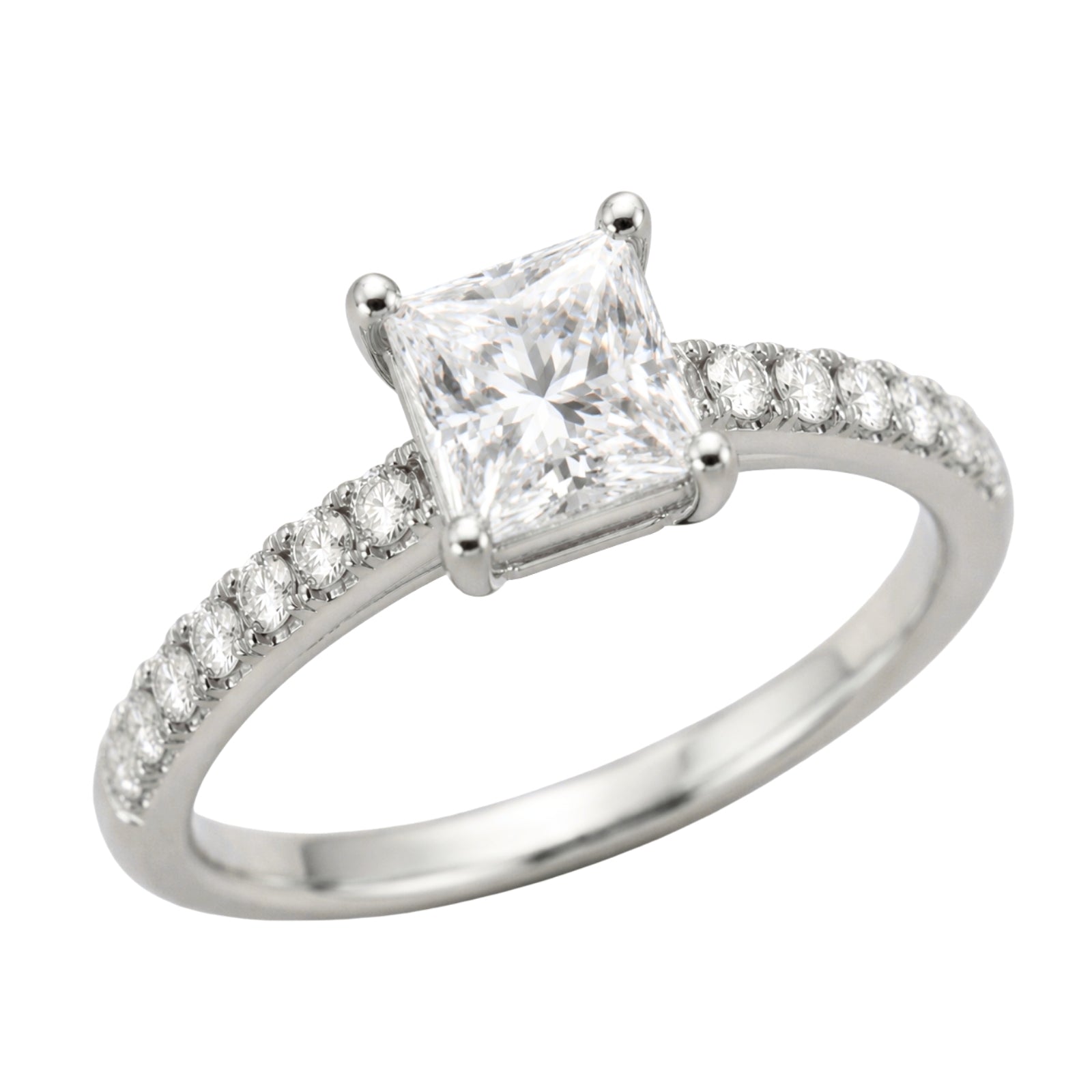1.50-4.50 Carat T.W. Princess and Round-cut Lab Grown Diamond (F/VS+) 14K Gold Solitaire Band Ring