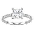 1.50-4.50 Carat T.W. Princess and Round-cut Lab Grown Diamond (F/VS+) 14K Gold Solitaire Band Ring
