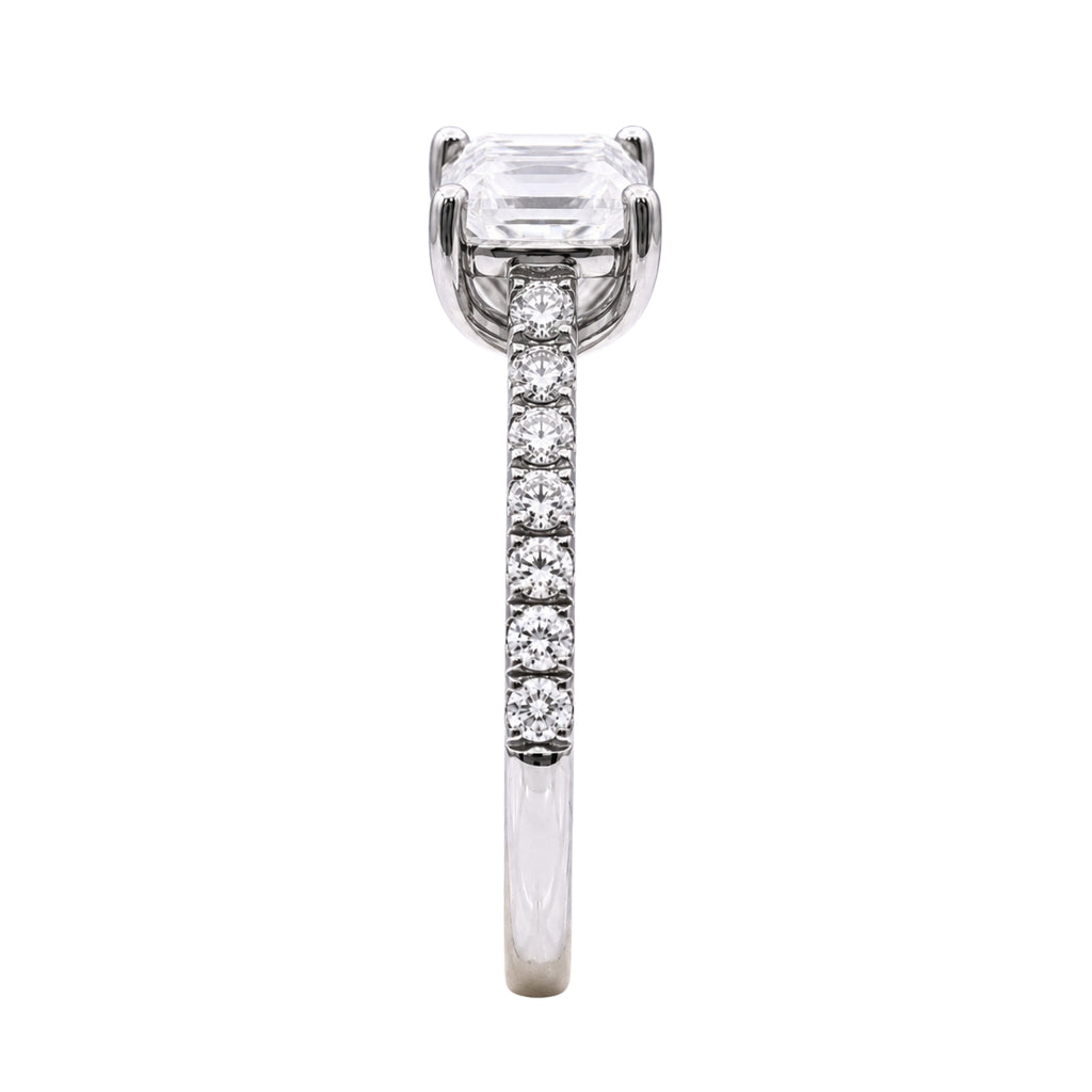 1.50-4.50 Carat T.W. Princess and Round-cut Lab Grown Diamond (F/VS+) 14K Gold Solitaire Band Ring