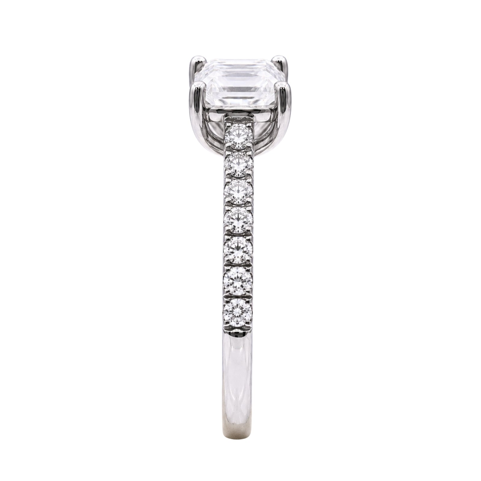 1.50-4.50 Carat T.W. Princess and Round-cut Lab Grown Diamond (F/VS+) 14K Gold Solitaire Band Ring