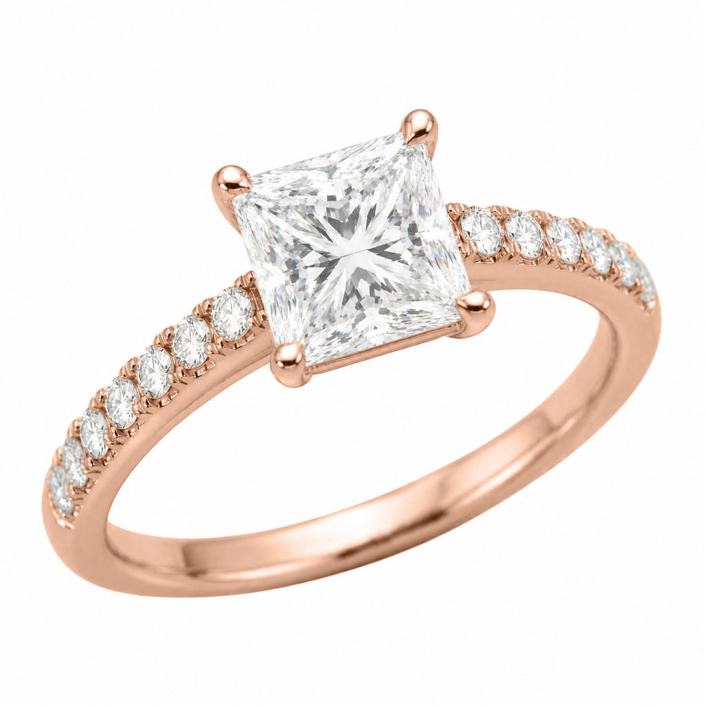1-6 ctw Princess Solitaire Wedding Ring
