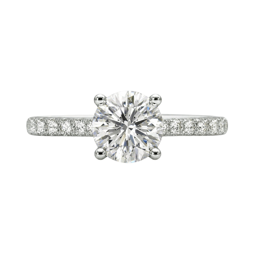 1.50-4.50 Carat T.W. Round-cut Lab Grown Diamond (F/VS+) 14K Gold Solitaire Band Ring