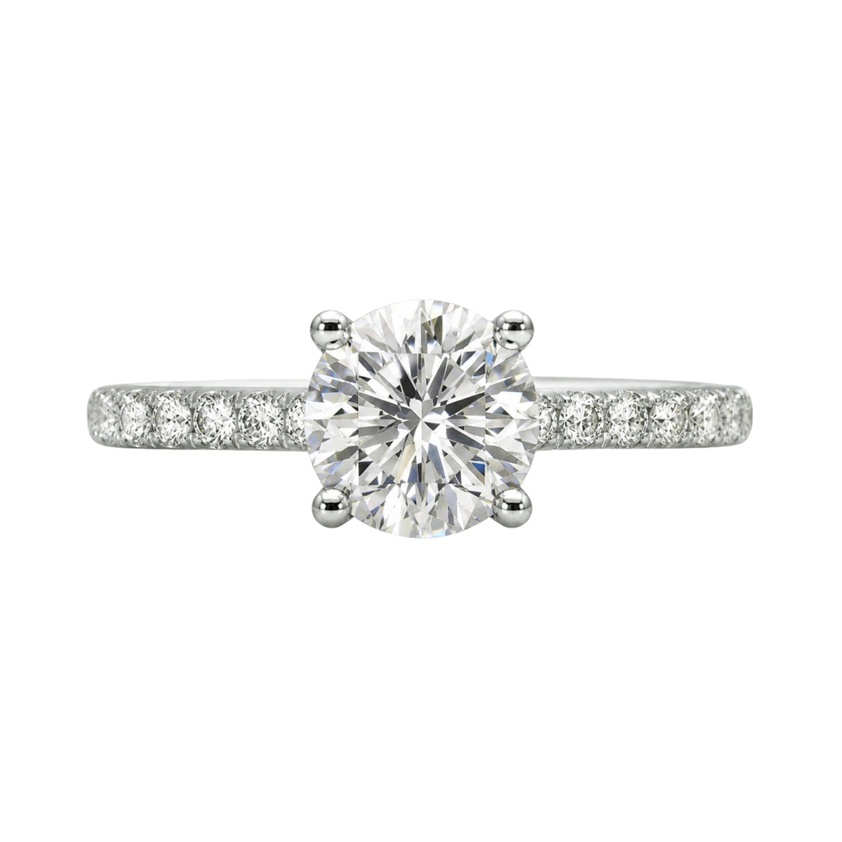 1.50-4.50 Carat T.W. Round-cut Lab Grown Diamond (F/VS+) 14K Gold Solitaire Band Ring