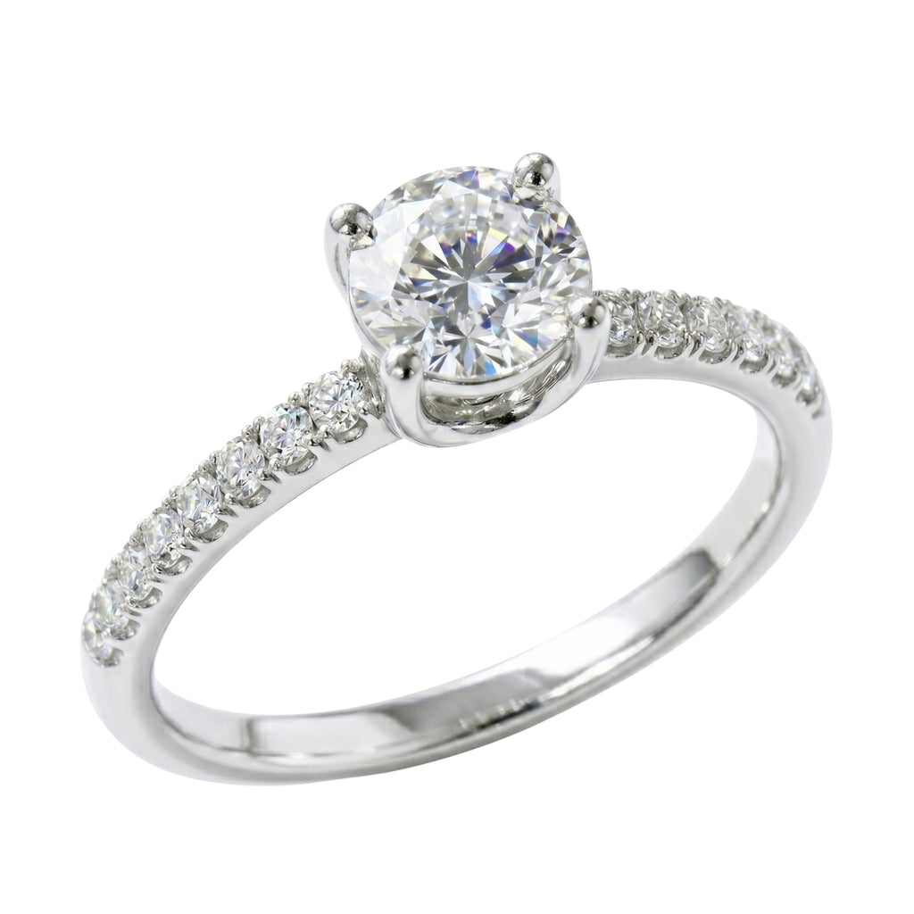 1.50-4.50 Carat T.W. Round-cut Lab Grown Diamond (F/VS+) 14K Gold Solitaire Band Ring
