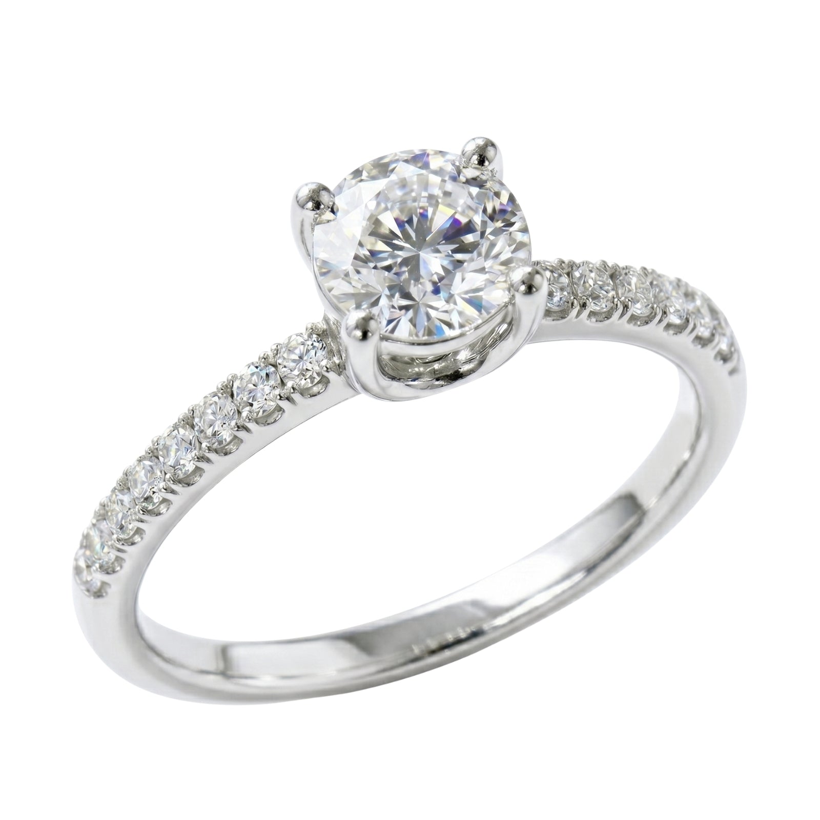 1.50-4.50 Carat T.W. Round-cut Lab Grown Diamond (F/VS+) 14K Gold Solitaire Band Ring