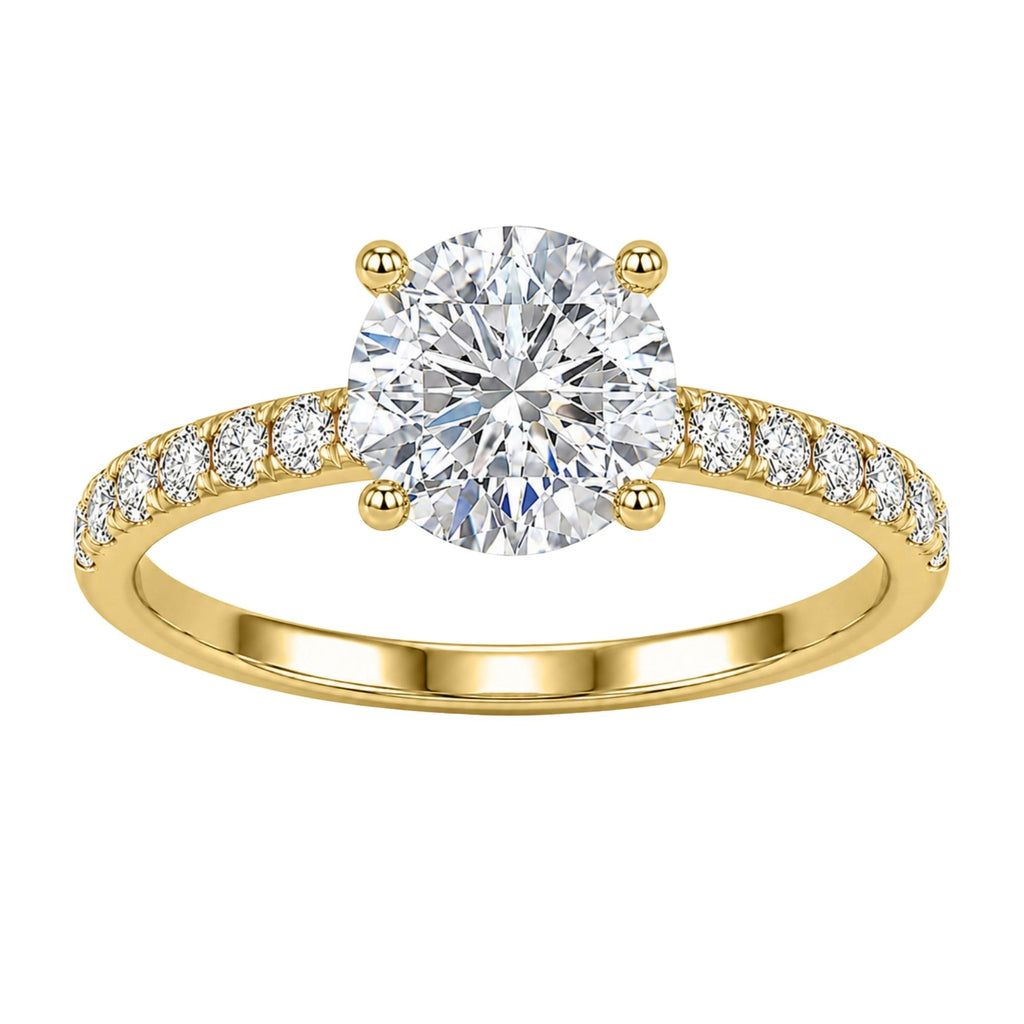 Diamonair Solitaire Band Ring Set - Lab Grown Diamond 14K Gold Solitaire Band Ring
