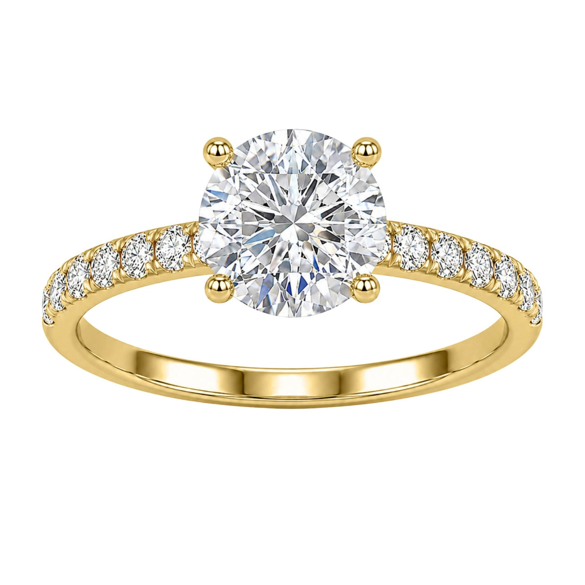 Diamonair Solitaire Band Ring Set - Lab Grown Diamond 14K Gold Solitaire Band Ring