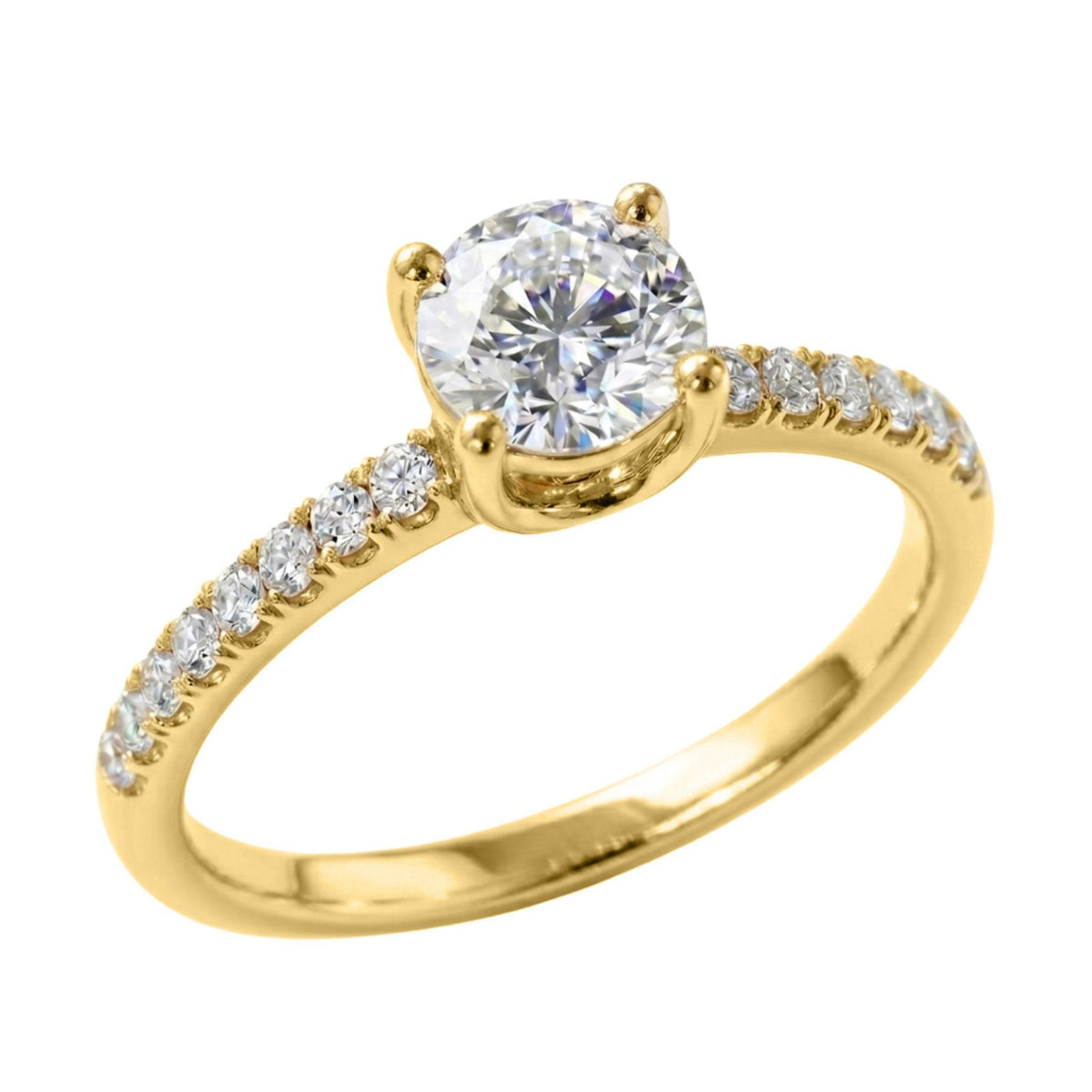 Diamonair Solitaire Band Ring Set - Lab Grown Diamond 14K Gold Solitaire Band Ring