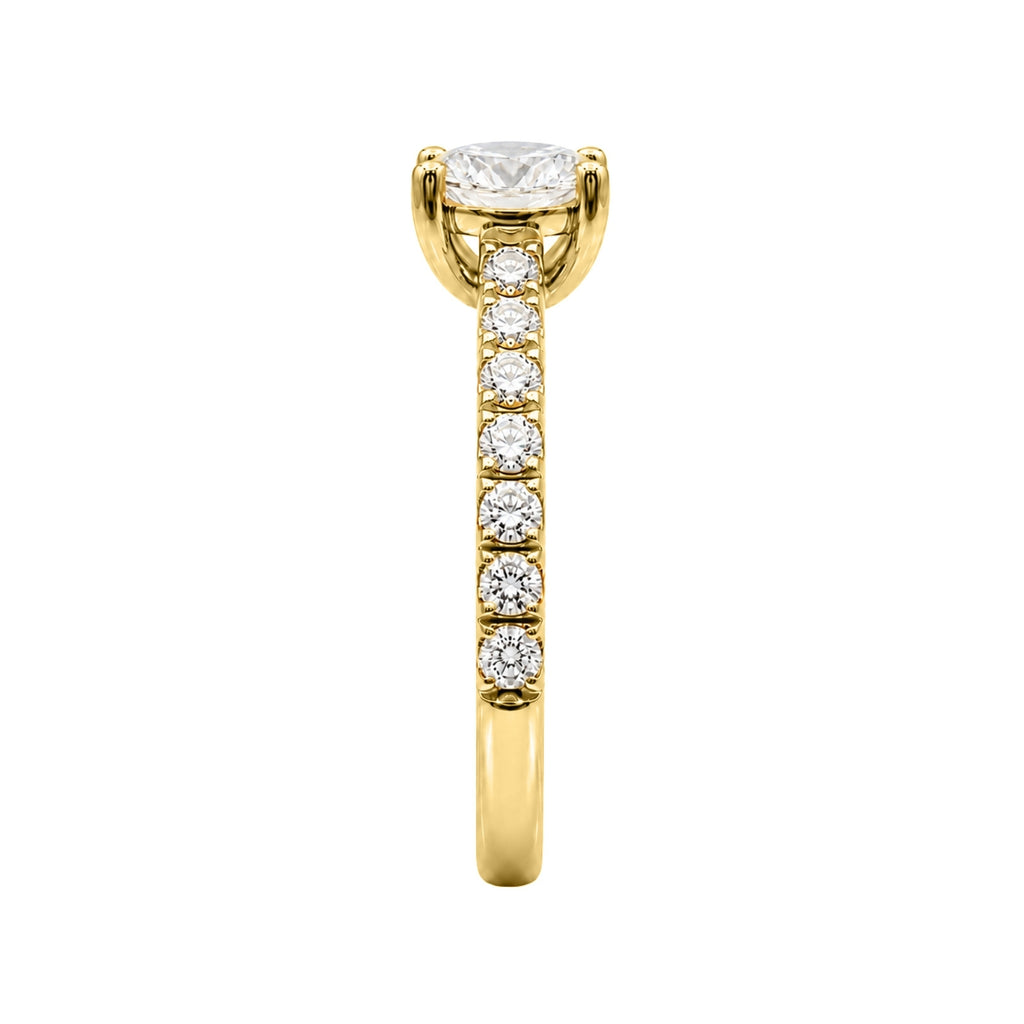 1.50-4.50 Carat T.W. Round-cut Lab Grown Diamond (F/VS+) 14K Gold Solitaire Band Ring
