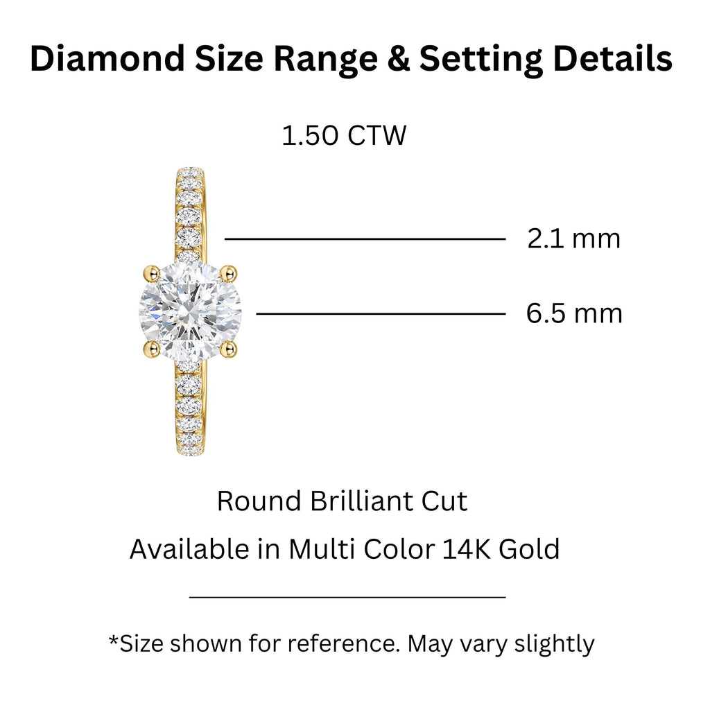 Diamonair Solitaire Band Ring Set - Lab Grown Diamond 14K Gold Solitaire Band Ring