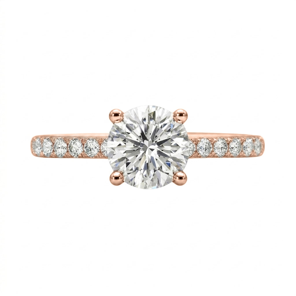 1.50-4.50 Carat T.W. Round-cut Lab Grown Diamond (F/VS+) 14K Gold Solitaire Band Ring