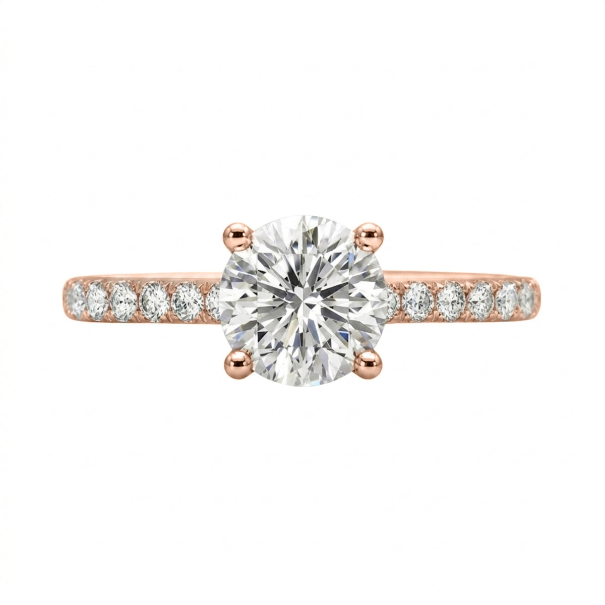 1.50-4.50 Carat T.W. Round-cut Lab Grown Diamond (F/VS+) 14K Gold Solitaire Band Ring