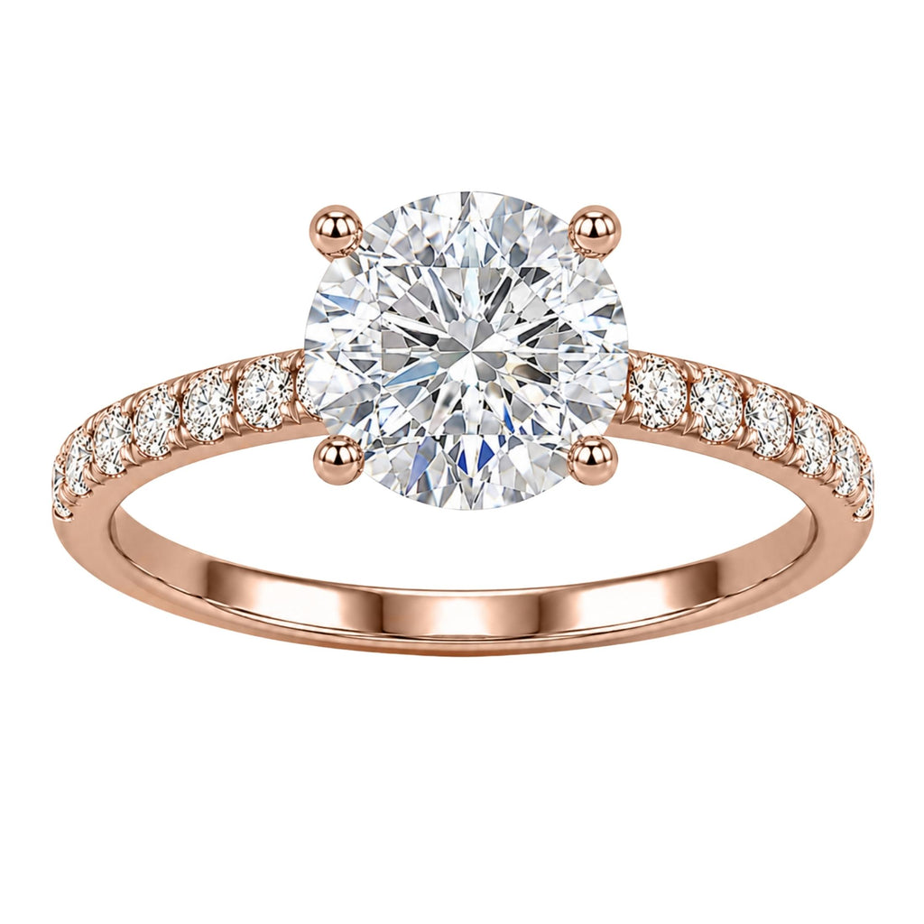 Diamonair Solitaire Band Ring Set - Lab Grown Diamond 14K Gold Solitaire Band Ring