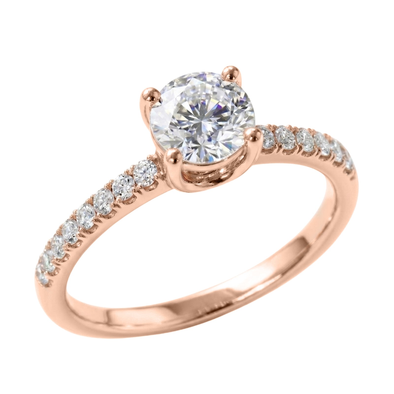 1.50-4.50 Carat T.W. Round-cut Lab Grown Diamond (F/VS+) 14K Gold Solitaire Band Ring