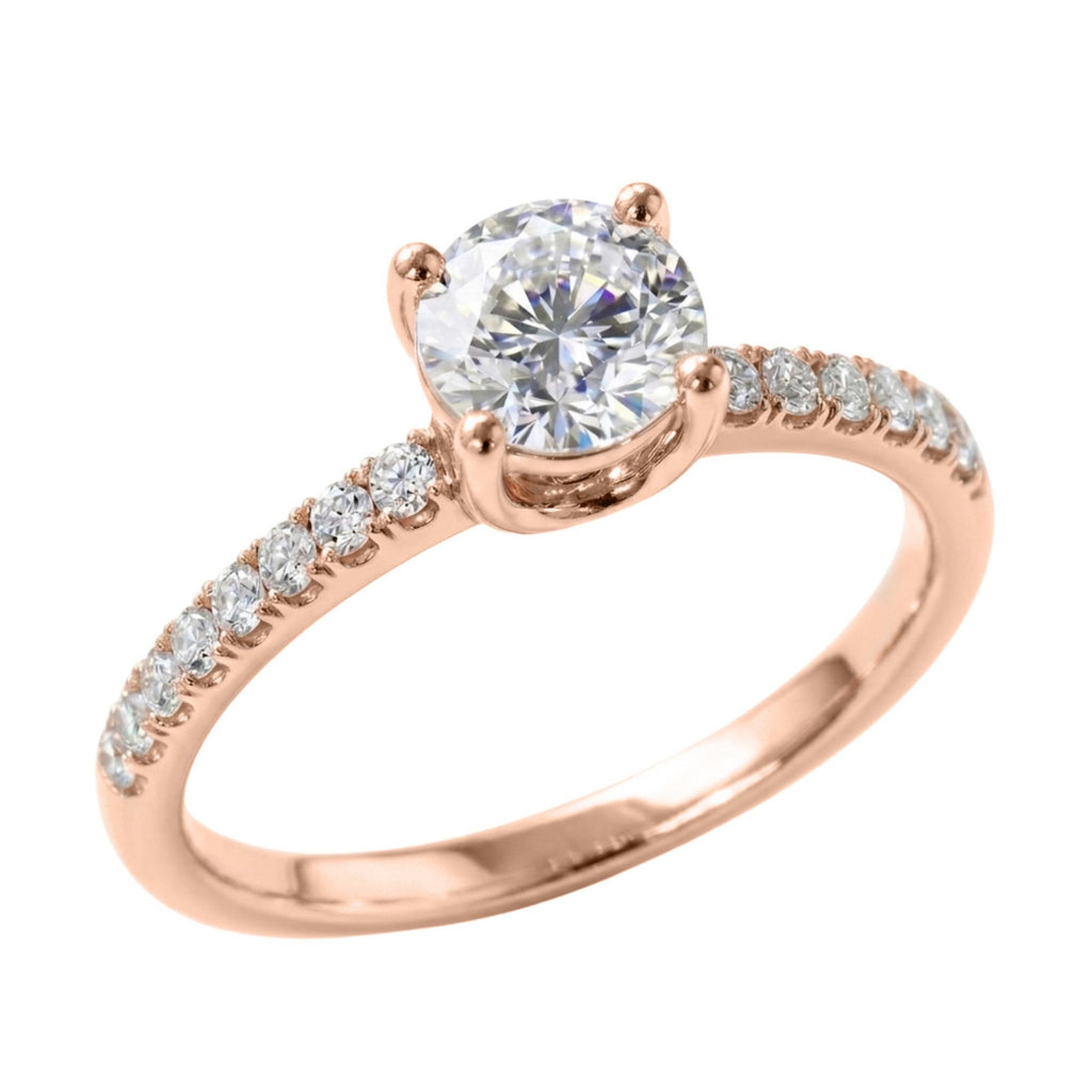 Diamonair Solitaire Band Ring Set - Lab Grown Diamond 14K Gold Solitaire Band Ring