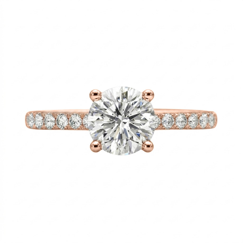 Diamonair Solitaire Band Ring Set - Lab Grown Diamond 14K Gold Solitaire Band Ring