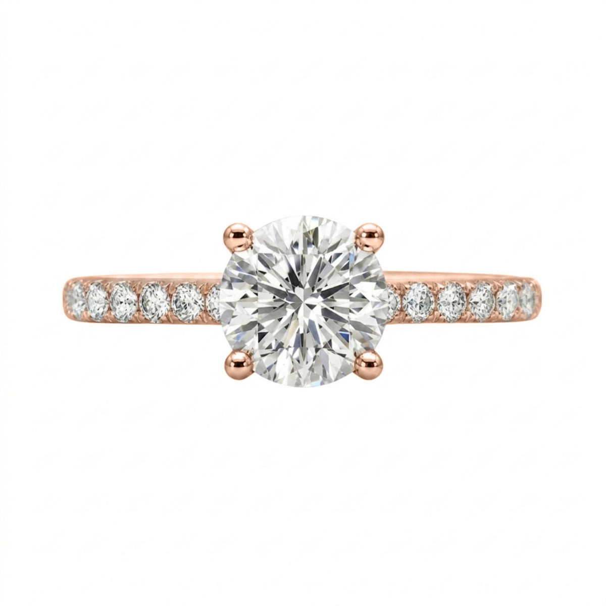 Diamonair Solitaire Band Ring Set - Lab Grown Diamond 14K Gold Solitaire Band Ring