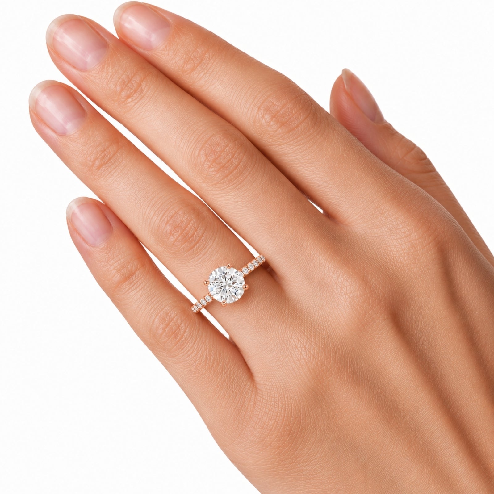 1.50-4.50 Carat T.W. Round-cut Lab Grown Diamond (F/VS+) 14K Gold Solitaire Band Ring