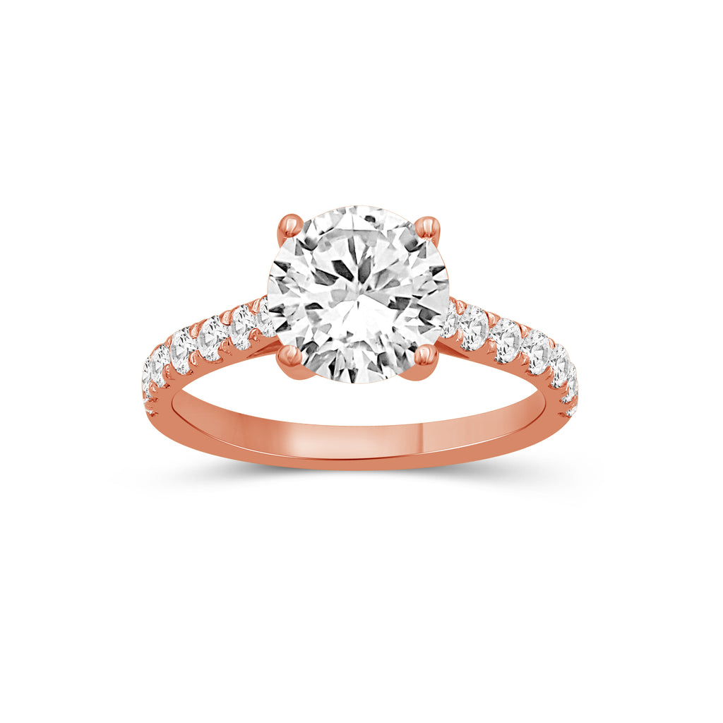 1.50-4.50 Carat T.W. Round-cut Lab Grown Diamond (F/VS+) 14K Gold Solitaire Band Ring