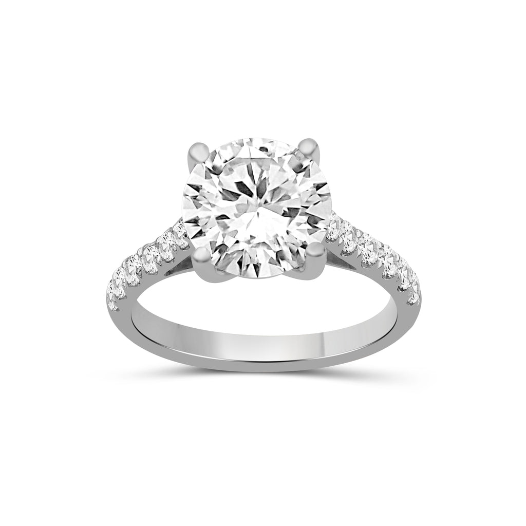 1.50-4.50 Carat T.W. Round-cut Lab Grown Diamond (F/VS+) 14K Gold Solitaire Band Ring