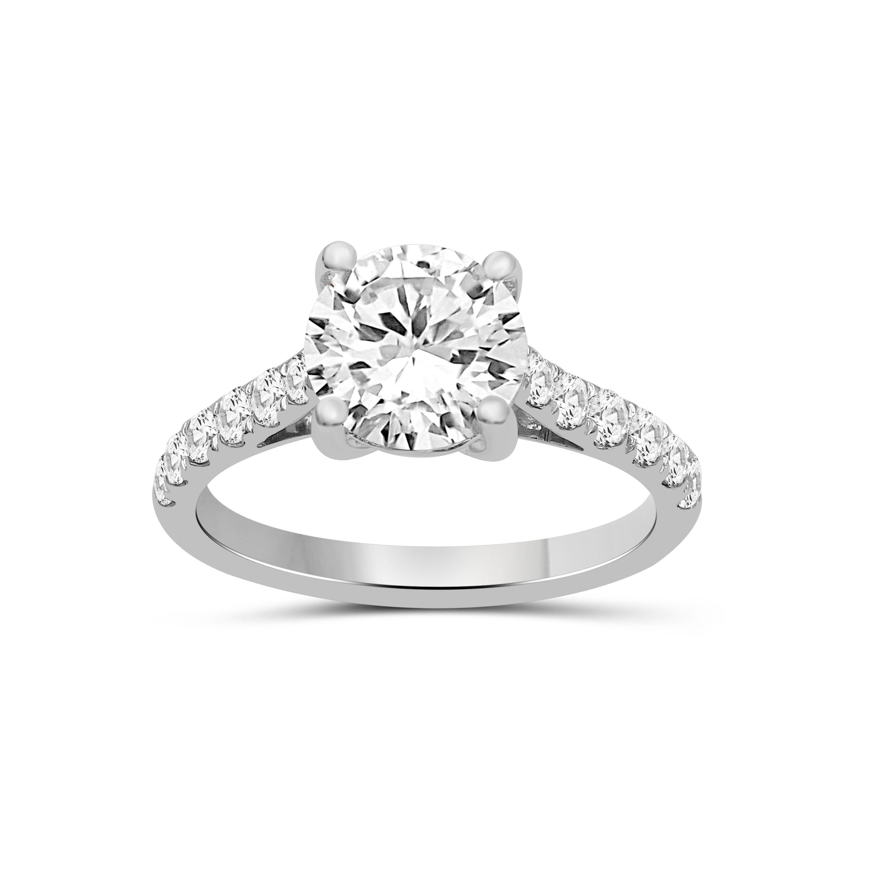 1.50-4.50 Carat T.W. Round-cut Lab Grown Diamond (F/VS+) 14K Gold Solitaire Band Ring