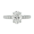 1.50-4.50 Carat T.W. Oval and Round-cut Lab Grown Diamond (F/VS+) 14K Gold Solitaire Band Ring