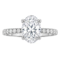 1.50-4.50 Carat T.W. Oval and Round-cut Lab Grown Diamond (F/VS+) 14K Gold Solitaire Band Ring