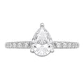 1.50-4.50 Carat T.W. Pear and Round-cut Lab Grown Diamond (F/VS+) 14K Gold Solitaire Band Ring