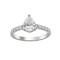 1.50-4.50 Carat T.W. Pear and Round-cut Lab Grown Diamond (F/VS+) 14K Gold Solitaire Band Ring