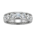 0.50 - 3.00 Carat T.W. Round-cut Lab Grown Diamond (F/VS+) 14K Gold 11 Stone Channel Set Ring
