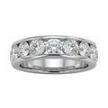 0.50 - 3.00 Carat T.W. Round-cut Lab Grown Diamond (F/VS+) 14K Gold 11 Stone Channel Set Ring