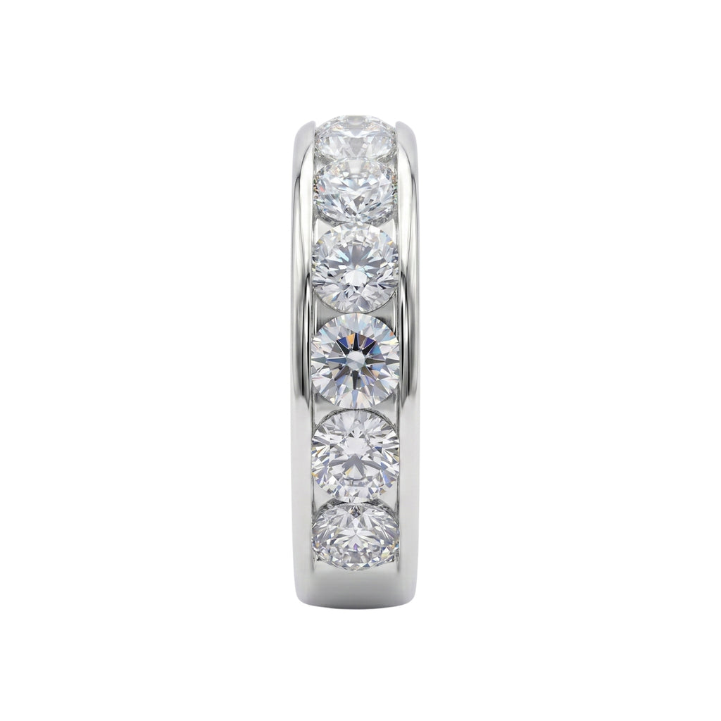 0.50 - 3.00 Carat T.W. Round-cut Lab Grown Diamond (F/VS+) 14K Gold 11 Stone Channel Set Ring