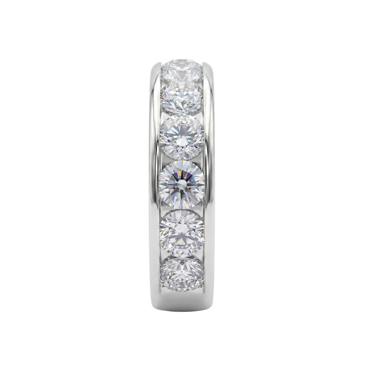 0.50 - 3.00 Carat T.W. Round-cut Lab Grown Diamond (F/VS+) 14K Gold 11 Stone Channel Set Ring
