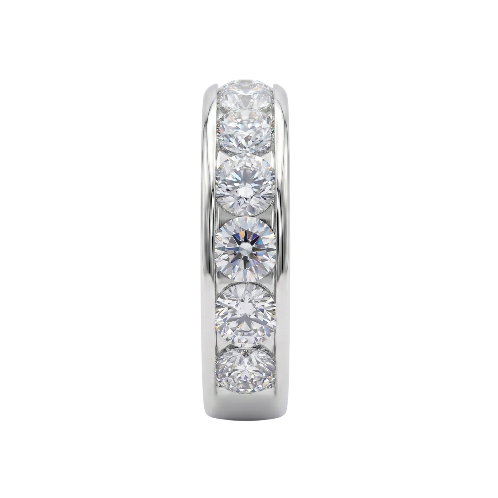 0.50 - 3.00 Carat T.W. Round-cut Lab Grown Diamond (F/VS+) 14K Gold 11 Stone Channel Set Ring