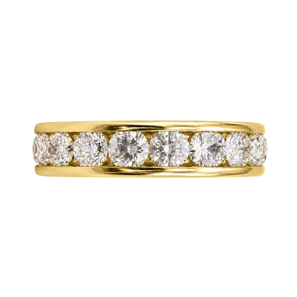 0.50 - 3.00 Carat T.W. Round-cut Lab Grown Diamond (F/VS+) 14K Gold 11 Stone Channel Set Ring