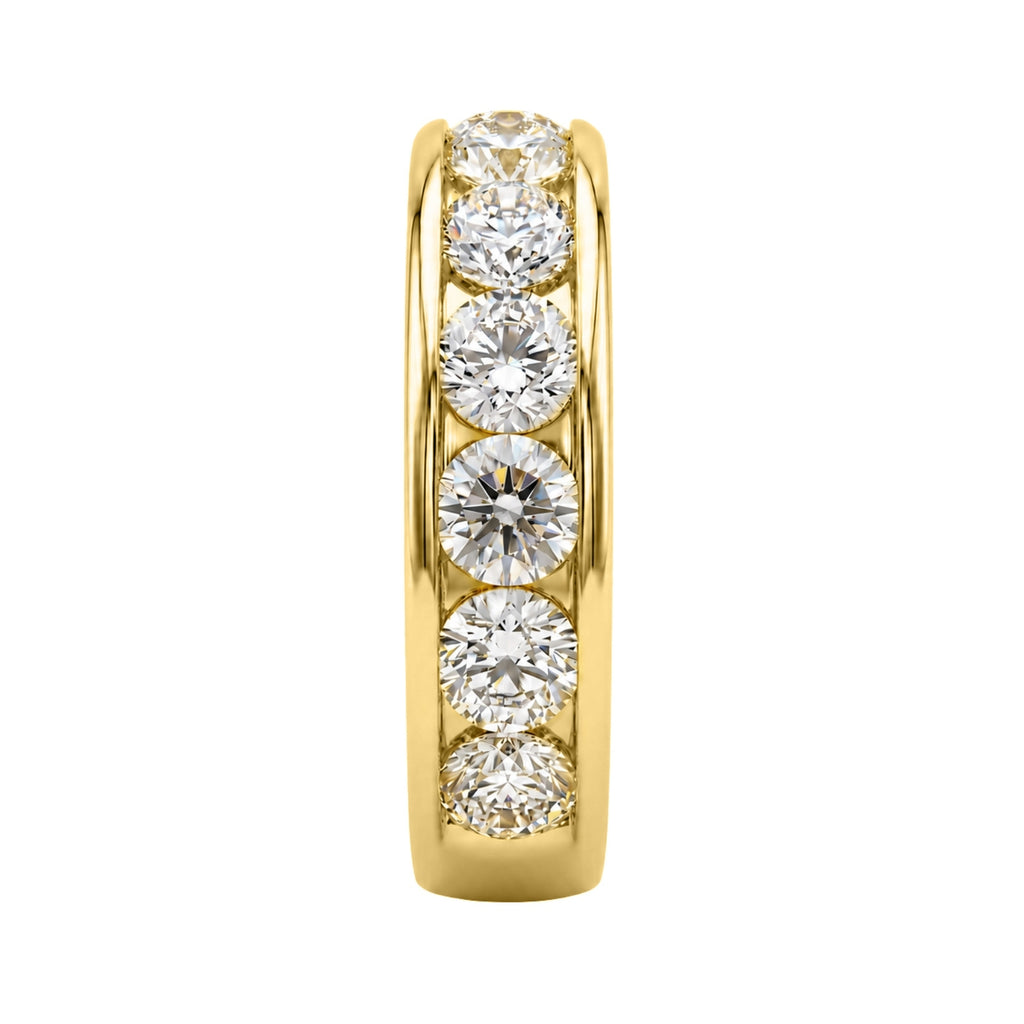 0.50 - 3.00 Carat T.W. Round-cut Lab Grown Diamond (F/VS+) 14K Gold 11 Stone Channel Set Ring