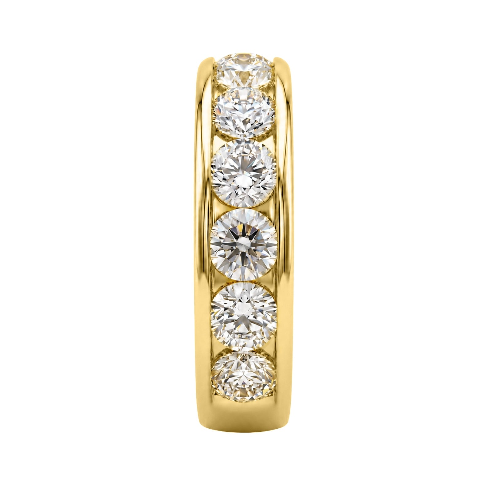 0.50 - 3.00 Carat T.W. Round-cut Lab Grown Diamond (F/VS+) 14K Gold 11 Stone Channel Set Ring