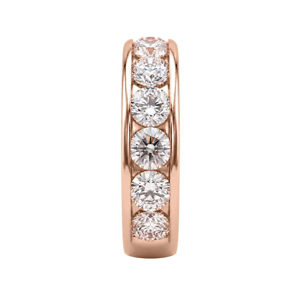 0.50 - 3.00 Carat T.W. Round-cut Lab Grown Diamond (F/VS+) 14K Gold 11 Stone Channel Set Ring