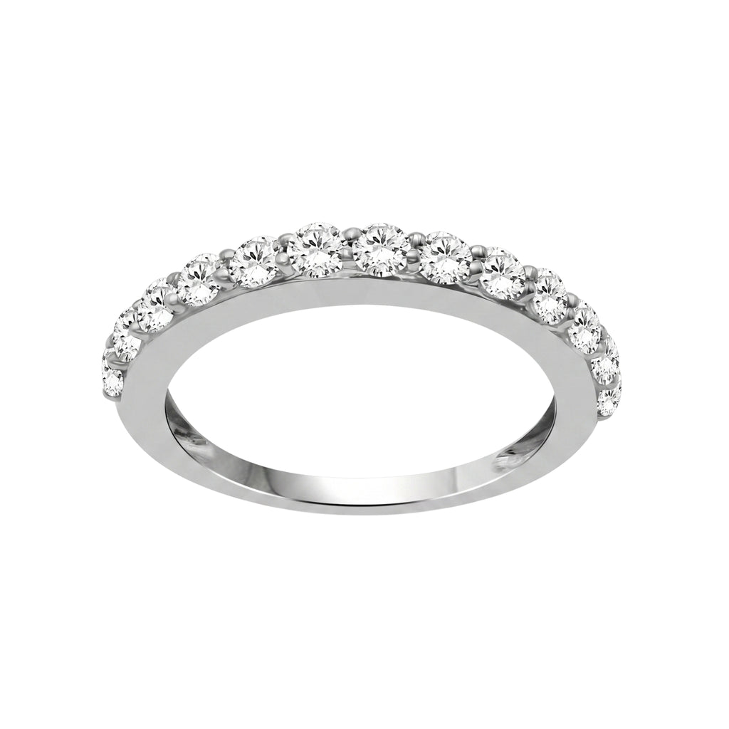 0.50 -1.00 Carat T.W. Round-cut Lab Grown Diamond (F/VS+) 14K Gold 13 Stone Band Ring