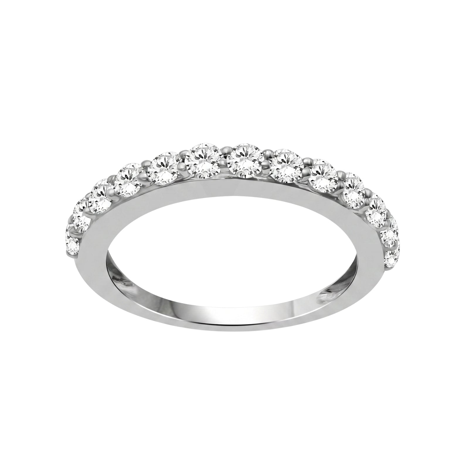 0.50 -1.00 Carat T.W. Round-cut Lab Grown Diamond (F/VS+) 14K Gold 13 Stone Band Ring