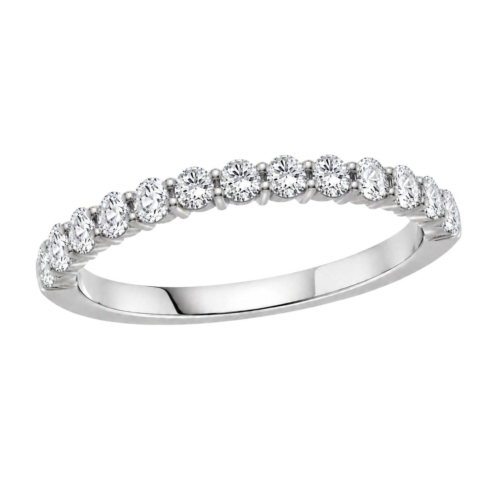 0.50 -1.00 Carat T.W. Round-cut Lab Grown Diamond (F/VS+) 14K Gold 13 Stone Band Ring